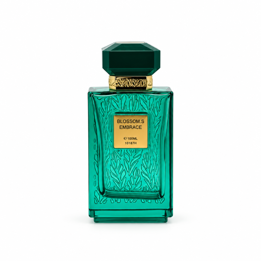 Front view of 100ml glass perfume bottle, model 10187H
