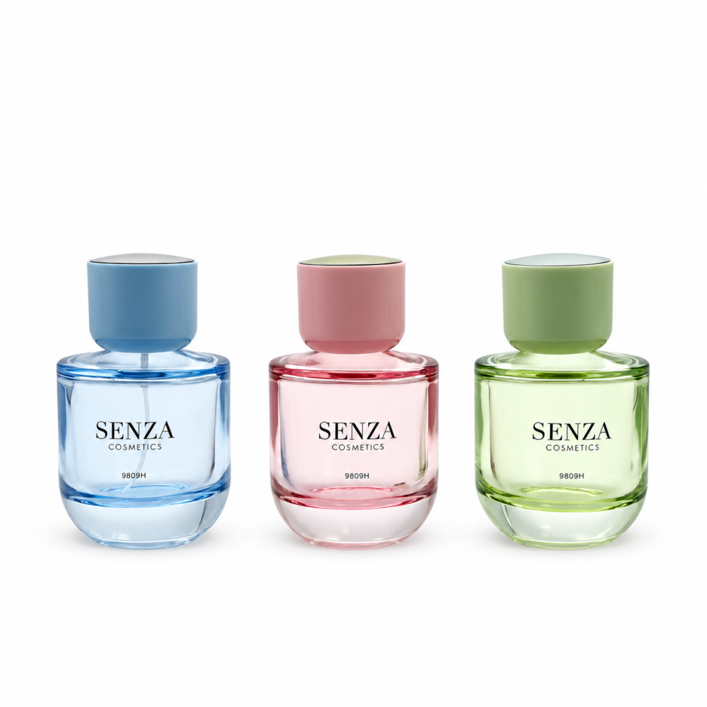 Front view of 100ml glass perfume bottle, model 9809H